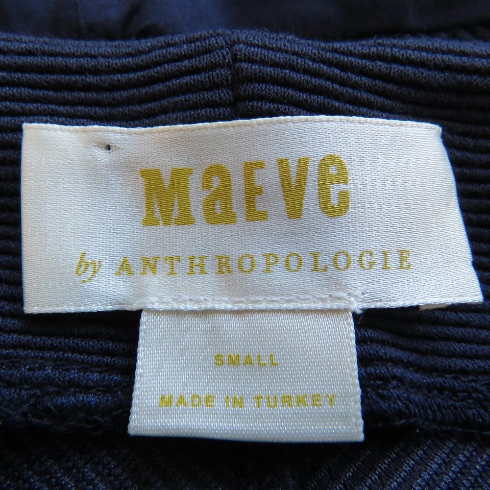 ANTHROPOLOGIE MAEVE Orsay Knit Navy Blue Asymmetrical Dress - Size S - Picture 15 of 16